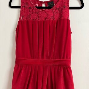 Worthington Vibrant Red Lace Top